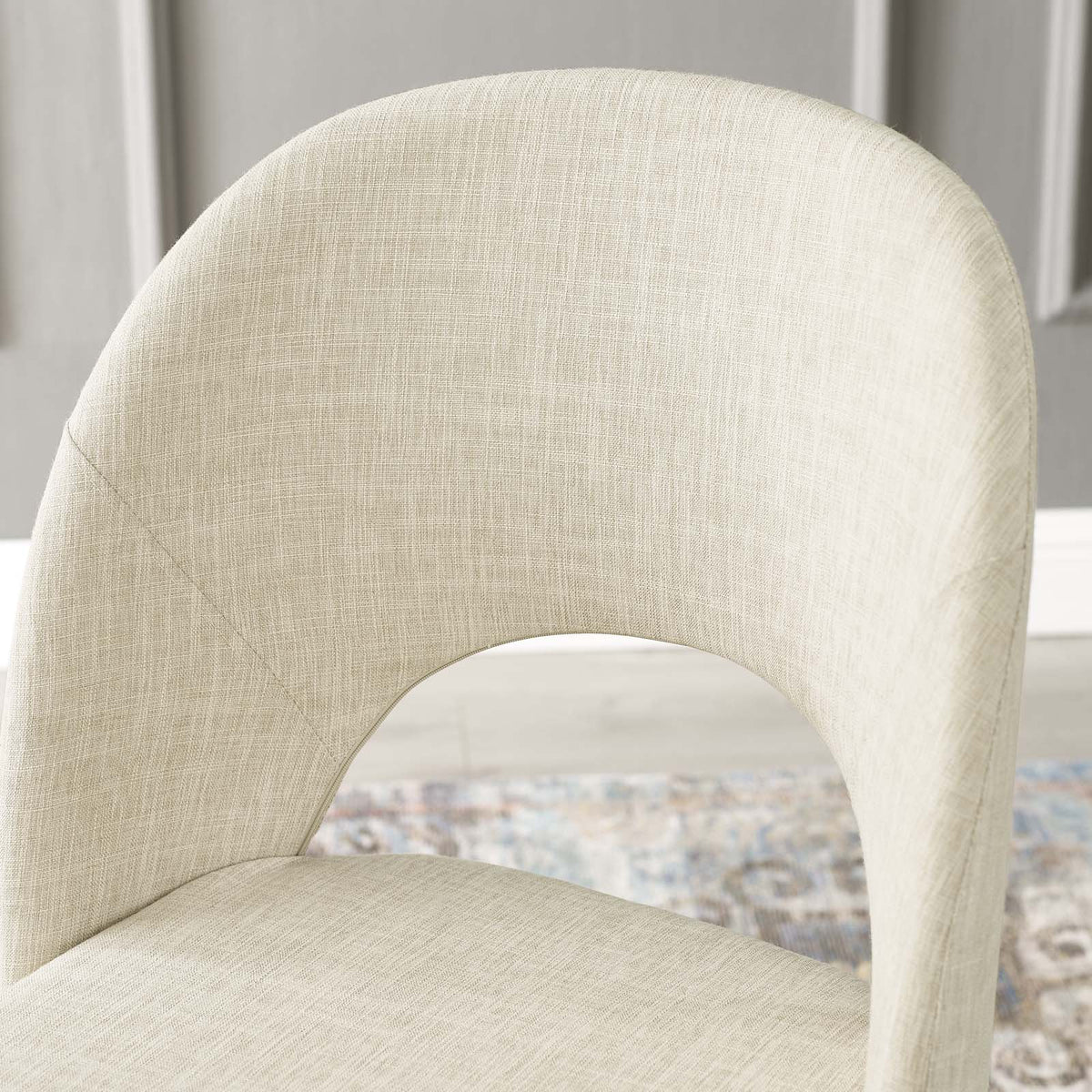 Rouse Black/Beige Upholstered Fabric Dining Side Chair - Ornate Home