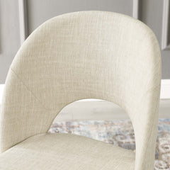 Rouse Black/Beige Upholstered Fabric Dining Side Chair - Ornate Home