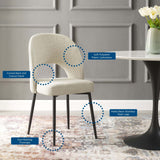 Rouse Black/Beige Upholstered Fabric Dining Side Chair - Ornate Home