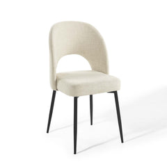 Rouse Black/Beige Upholstered Fabric Dining Side Chair - Ornate Home