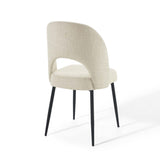 Rouse Black/Beige Upholstered Fabric Dining Side Chair (Set of 2) - Ornate Home