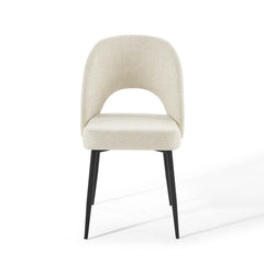 Rouse Black/Beige Upholstered Fabric Dining Side Chair (Set of 2) - Ornate Home
