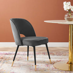Rouse Charcoal Performance Velvet Dining Side Chair - Ornate Home