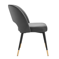 Rouse Charcoal Performance Velvet Dining Side Chair - Ornate Home