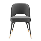 Rouse Charcoal Performance Velvet Dining Side Chair - Ornate Home