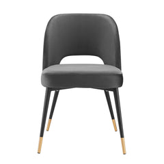 Rouse Charcoal Performance Velvet Dining Side Chair - Ornate Home