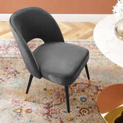 Rouse Charcoal Performance Velvet Dining Side Chair - Ornate Home