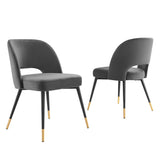 Rouse Charcoal Performance Velvet Dining Side Chairs (Set of 2) - Ornate Home