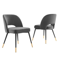 Rouse Charcoal Performance Velvet Dining Side Chairs (Set of 2) - Ornate Home