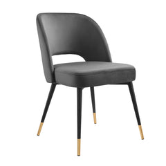 Rouse Charcoal Performance Velvet Dining Side Chairs (Set of 2) - Ornate Home