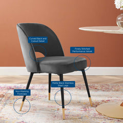Rouse Charcoal Performance Velvet Dining Side Chairs (Set of 2) - Ornate Home