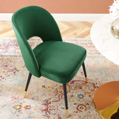 Rouse Emerald Performance Velvet Dining Side Chair - Ornate Home