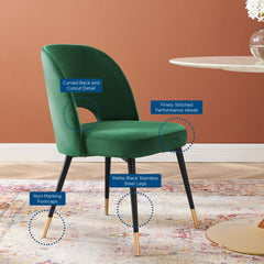 Rouse Emerald Performance Velvet Dining Side Chair - Ornate Home