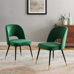 Rouse Emerald Performance Velvet Dining Side Chairs (Set of 2) - Ornate Home