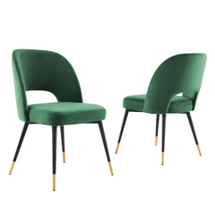 Rouse Emerald Performance Velvet Dining Side Chairs (Set of 2) - Ornate Home