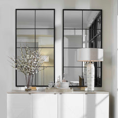 Rousseau Black Iron Window Mirror - Ornate Home