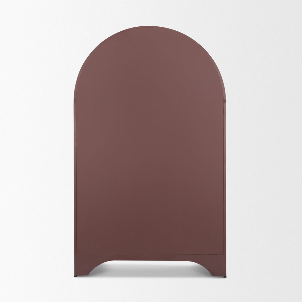 Rousseau Burgundy Arched Curio Cabinet with Glass Doors - Ornate Home