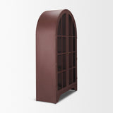 Rousseau Burgundy Arched Curio Cabinet with Glass Doors - Ornate Home