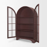 Rousseau Burgundy Arched Curio Cabinet with Glass Doors - Ornate Home