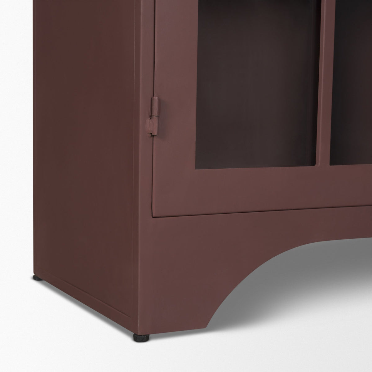 Rousseau Burgundy Arched Curio Cabinet with Glass Doors - Ornate Home
