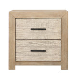 Roux Light Gray Warm Wash Nightstand Double Drawer - Ornate Home