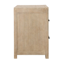 Roux Light Gray Warm Wash Nightstand Double Drawer - Ornate Home