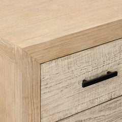 Roux Light Gray Warm Wash Nightstand Double Drawer - Ornate Home