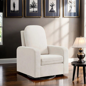 Rovigo White Glider Swivel Chair - Ornate Home