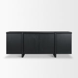 Rowan Black Oak Wood Closed 4 Door Sideboard - Ornate Home