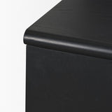 Rowan Black Oak Wood Closed 4 Door Sideboard - Ornate Home