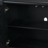 Rowan Black Oak Wood Closed 4 Door Sideboard - Ornate Home