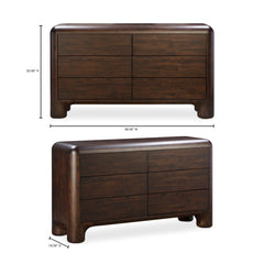 Rowan Dark Brown 6 Drawer Dresser - Ornate Home