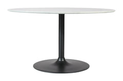 Rowan Gun Metal 42 Round Marble Dining Table - Ornate Home