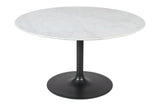 Rowan Gun Metal 54 Round Marble Dining Table - Ornate Home