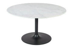 Rowan Gun Metal 54 Round Marble Dining Table - Ornate Home