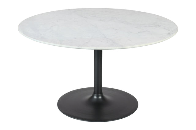 Rowan Gun Metal 54 Round Marble Dining Table - Ornate Home