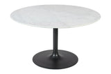 Rowan Gun Metal/Blue 42 Round Marble Dining Table w/ 4 Landon Chairs - Ornate Home