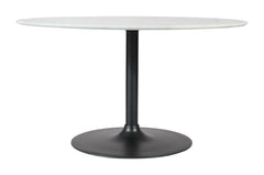Rowan Gun Metal/Green 54 Round Marble Dining Table w/ 4 Landon Chairs - Ornate Home