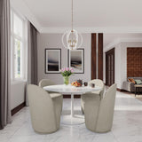 Rowan Gun Metal/Grey 42 Round Marble Dining Table w/ 4 Landon Chairs - Ornate Home