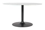 Rowan Gun Metal/Green 54 Round Marble Dining Table w/ 4 Landon Chairs - Ornate Home