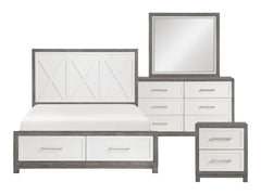 Rowan Ivory/Gray 4-Piece Queen Bedroom Set - Ornate Home