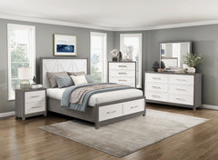 Rowan Ivory/Gray 4-Piece Queen Bedroom Set - Ornate Home
