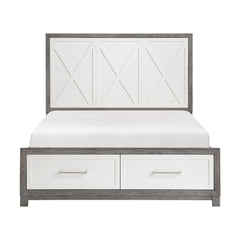 Rowan Ivory/Gray 5-Piece Queen Bedroom Set - Ornate Home