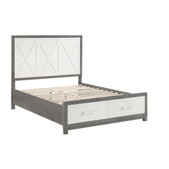 Rowan Ivory/Gray 5-Piece Queen Bedroom Set - Ornate Home