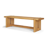 Rowan Light Brown Oak Wood Bench - Ornate Home