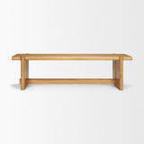 Rowan Light Brown Oak Wood Bench - Ornate Home