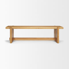 Rowan Light Brown Oak Wood Bench