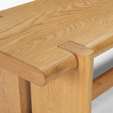 Rowan Light Brown Oak Wood Bench - Ornate Home