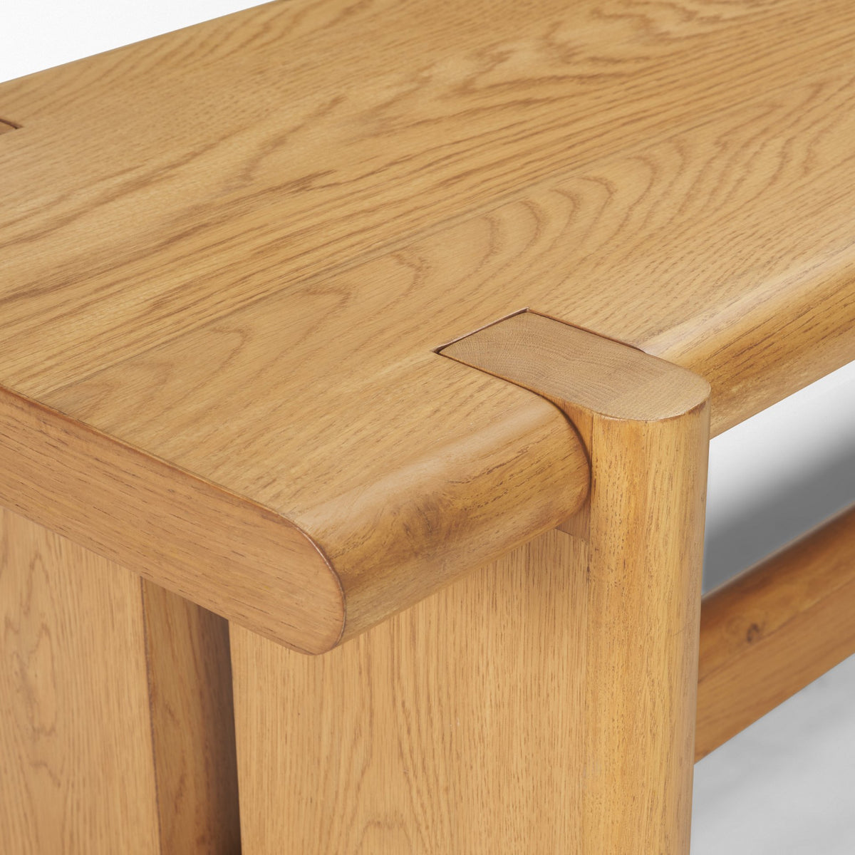 Rowan Light Brown Oak Wood Bench - Ornate Home