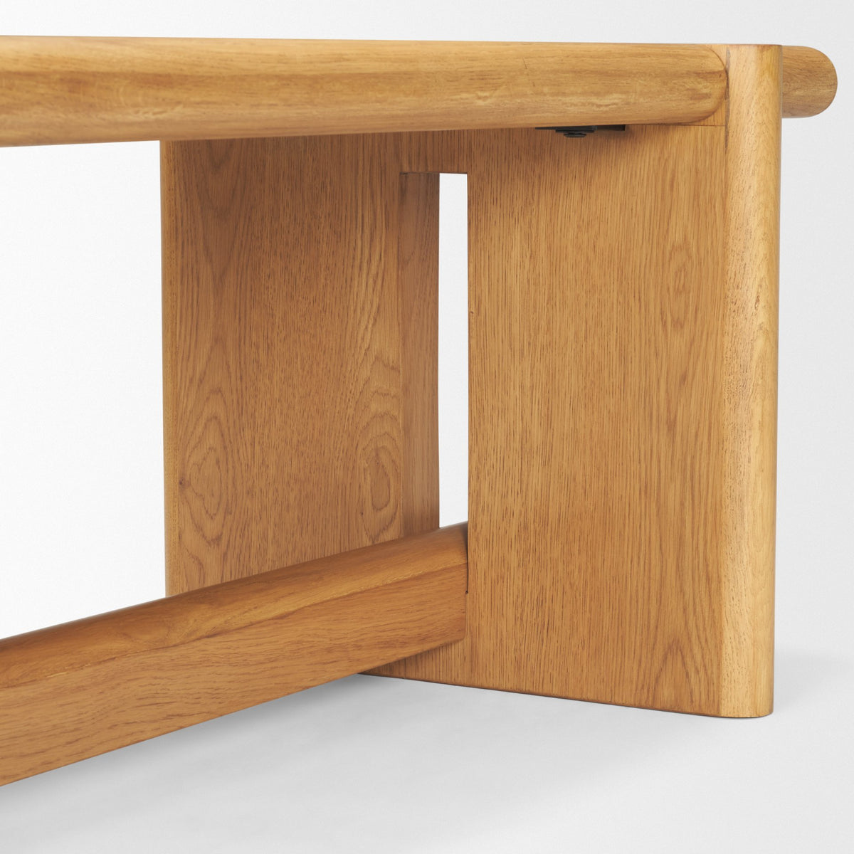 Rowan Light Brown Oak Wood Bench - Ornate Home